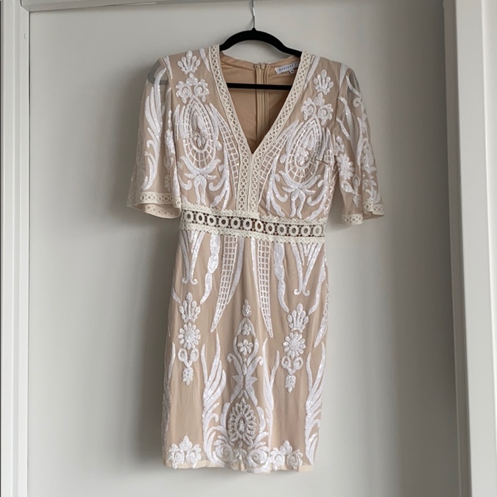 Tan and white dress. Size XS